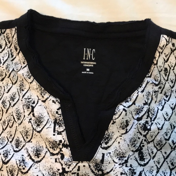 Brand new INC, reptile print v-neck T-Shirt. - Picture 4 of 6
